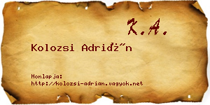 Kolozsi Adrián névjegykártya