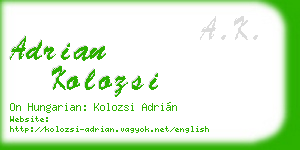 adrian kolozsi business card