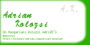 adrian kolozsi business card